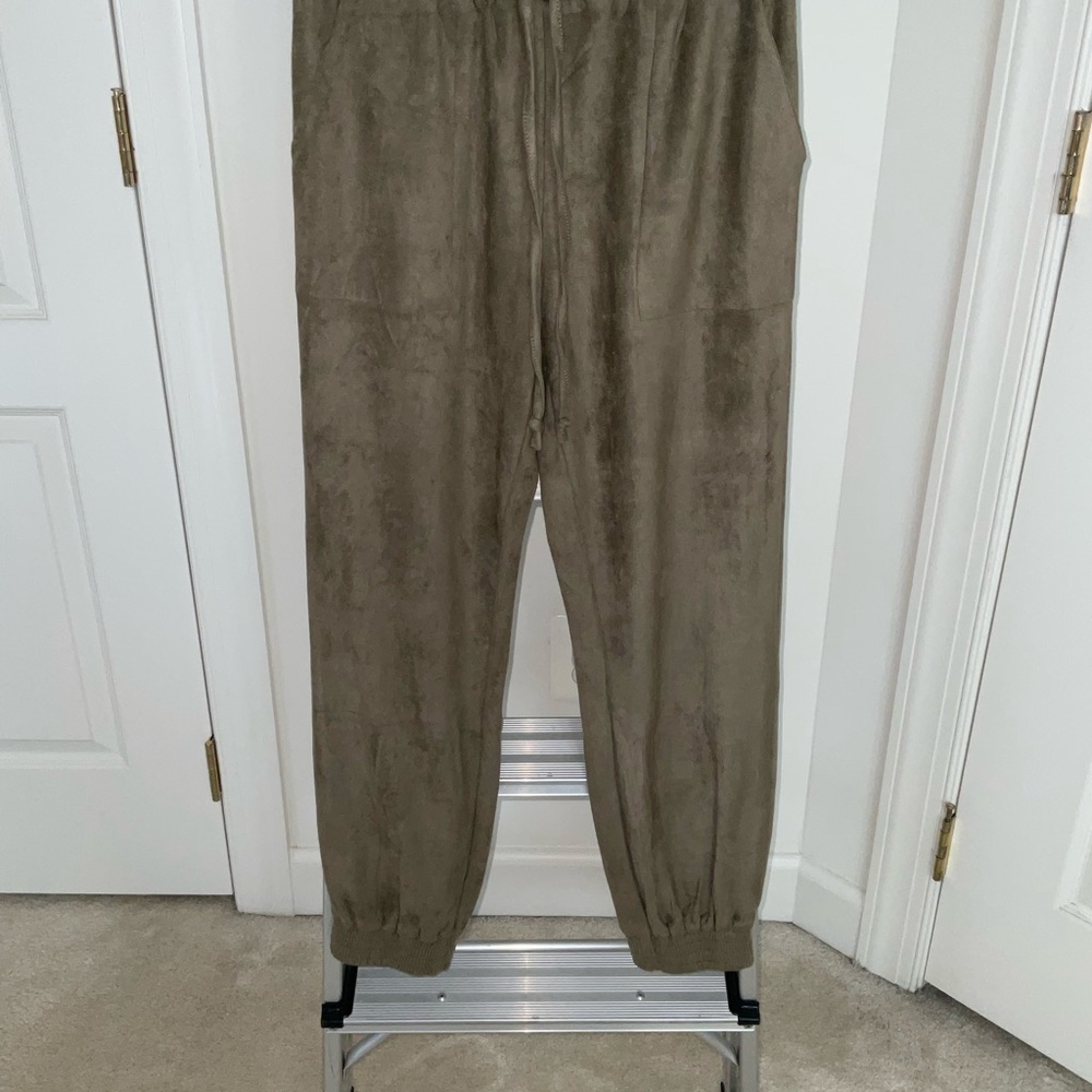 Hem & Thread Soft Suede Cloth Joggers - Picture 3 of 4